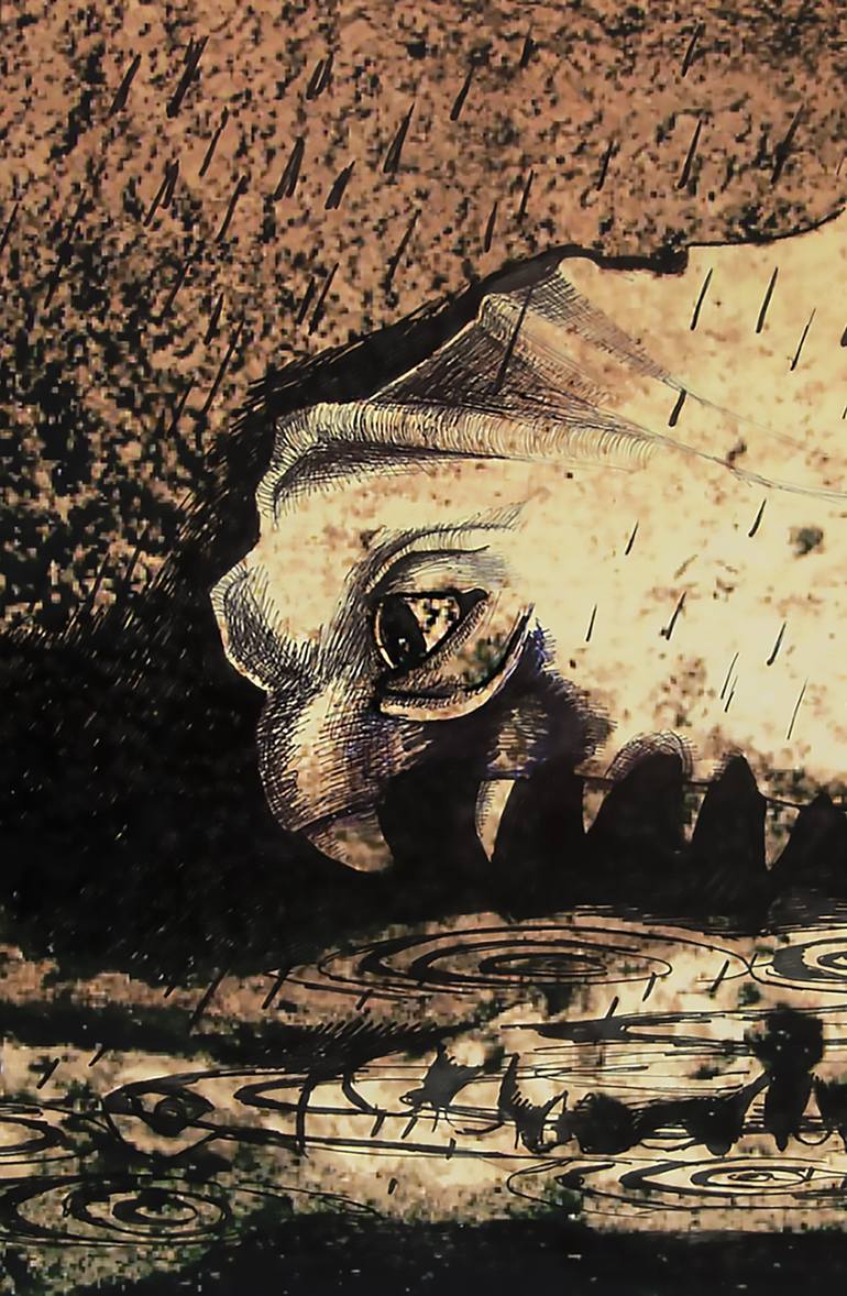 Original Surrealism Animal Mixed Media by Gray Isi