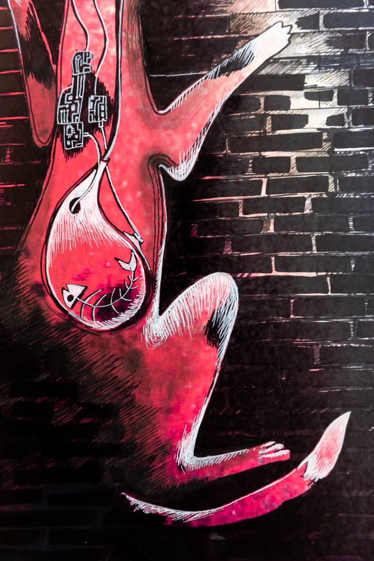 Original Surrealism Animal Mixed Media by Gray Isi