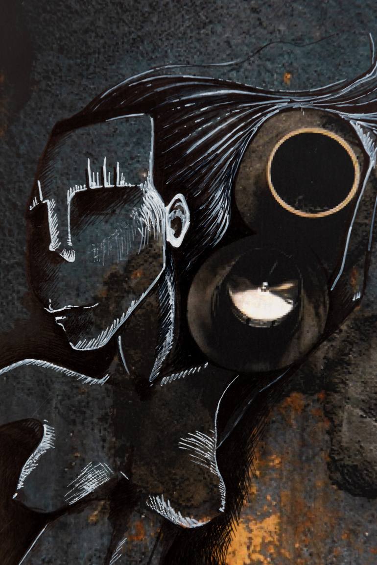 Original Surrealism Abstract Mixed Media by Gray Isi
