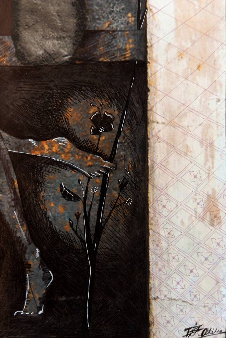Original Surrealism Abstract Mixed Media by Gray Isi