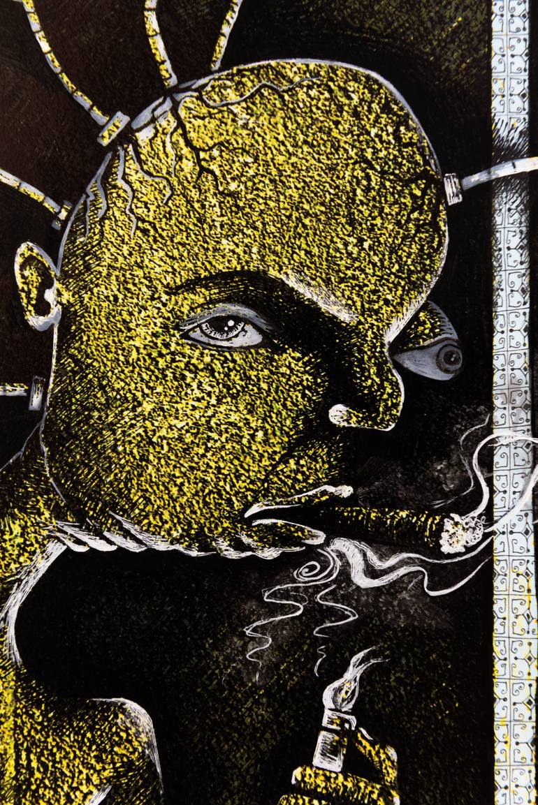 Original Surrealism Abstract Mixed Media by Gray Isi