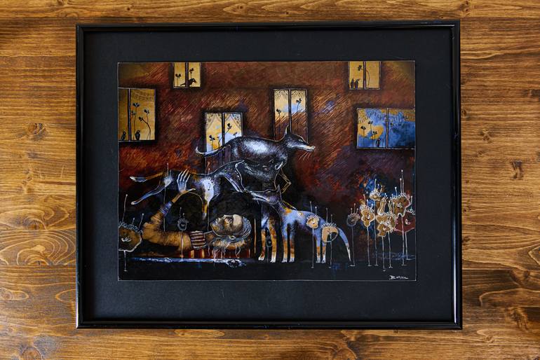 Original Surrealism Animal Mixed Media by Gray Isi