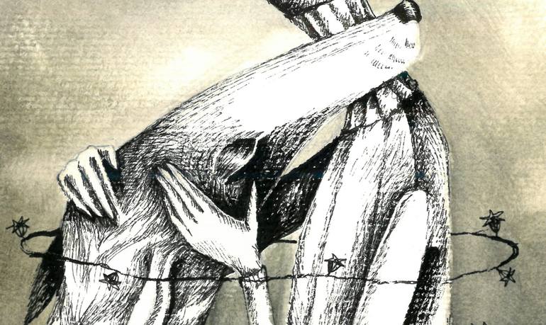 Original Illustration People Mixed Media by Gray Isi