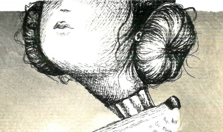 Original Illustration People Mixed Media by Gray Isi