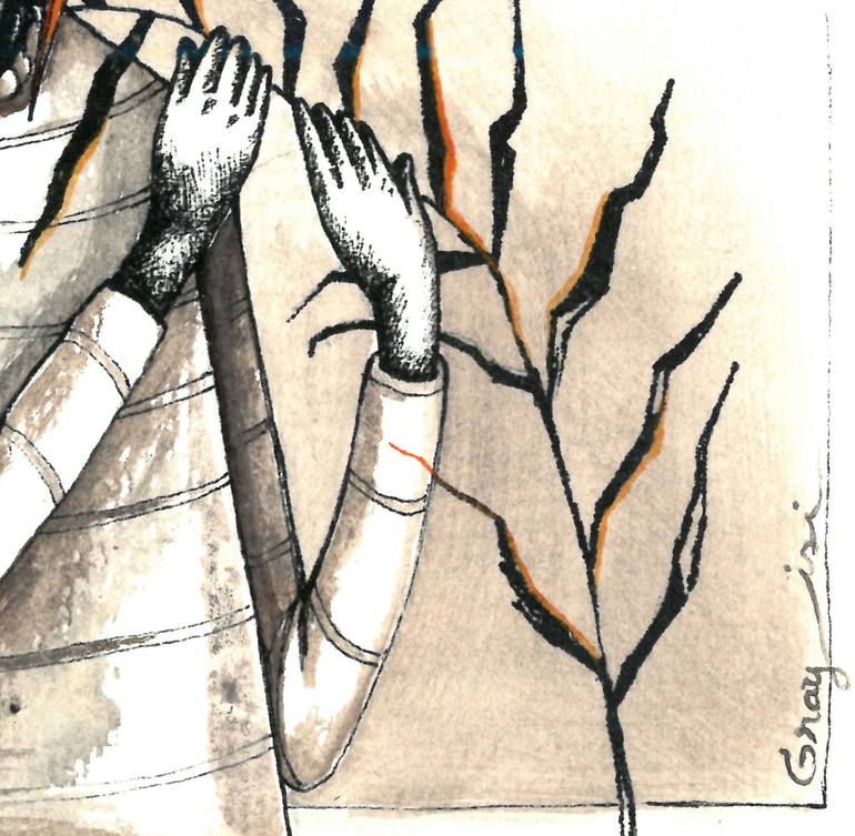 Original Illustration Animal Mixed Media by Gray Isi
