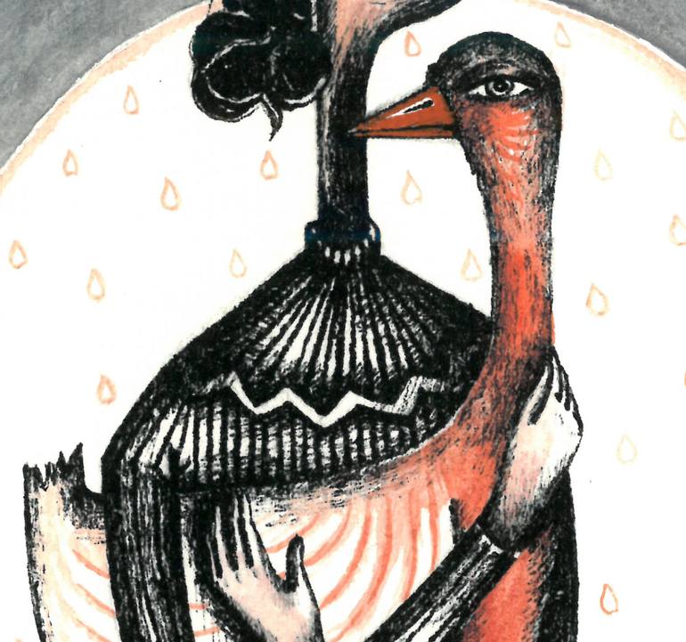 Original Illustration Animal Mixed Media by Gray Isi