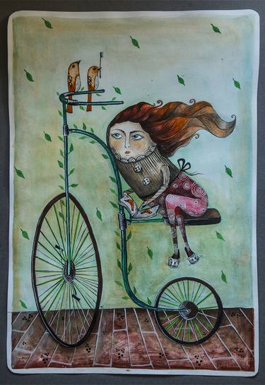 Print of Figurative Bicycle Paintings by Hobo's Art