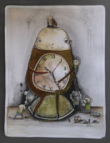 Print of Figurative Time Paintings by Hobo's Art