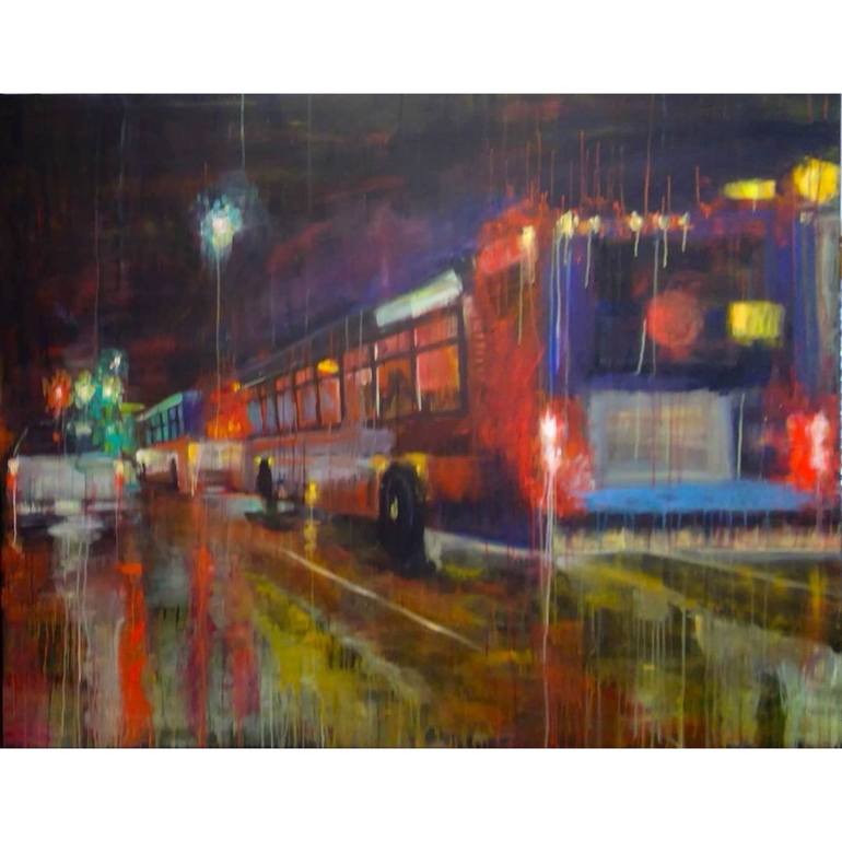 Original Impressionism Cities Painting by Leah Kohlenberg