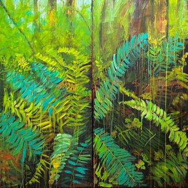 Fern Golden Glow Diptych thumb