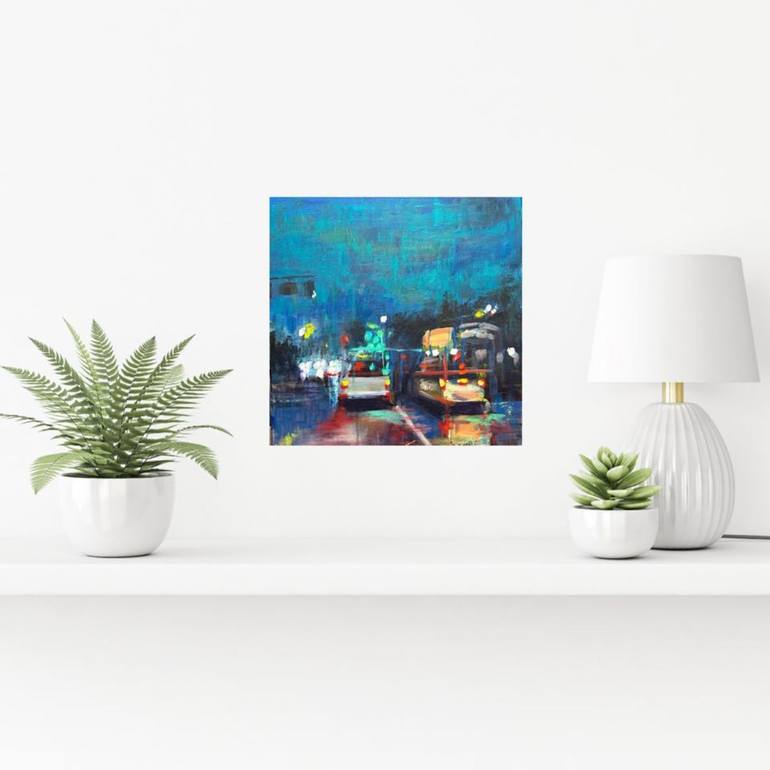 Original Cities Painting by Leah Kohlenberg