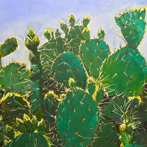 Prickly Pear Cactus in blue sky