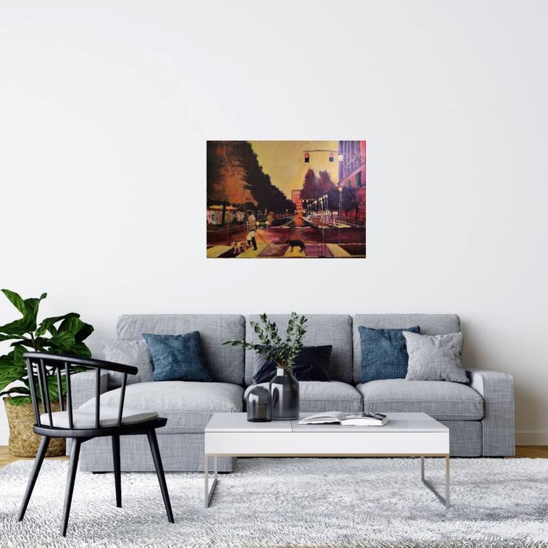 Original Impressionism Cities Painting by Leah Kohlenberg