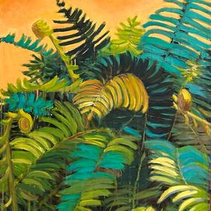 Fern in Orange Sky