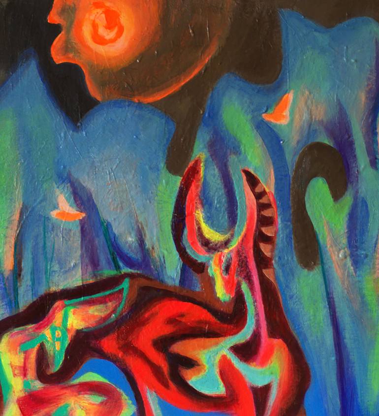 Original Abstract Animal Painting by Cynthia Lu