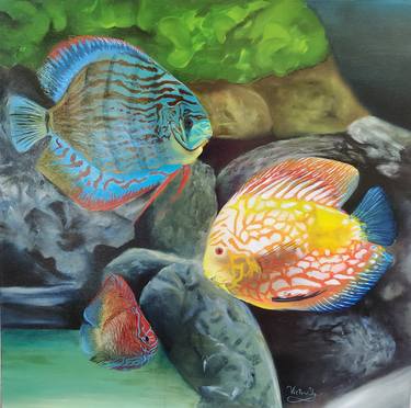 Print of Realism Fish Paintings by Viktoriya Yatsiuk