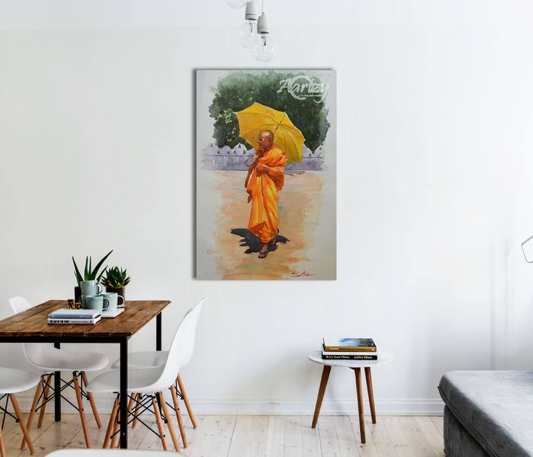 Original Art Deco People Painting by Nilantha Vidanarachchi