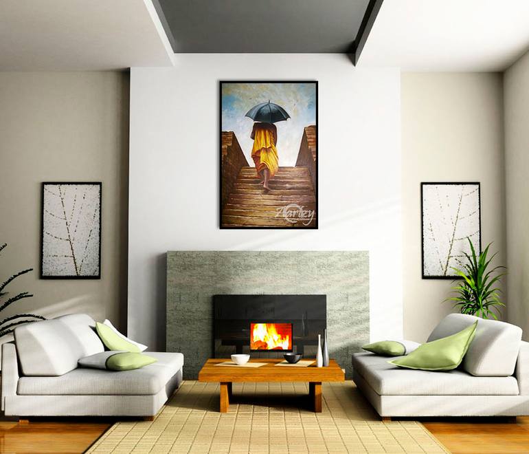 Original Art Deco People Painting by Nilantha Vidanarachchi