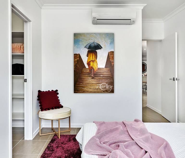 Original Art Deco People Painting by Nilantha Vidanarachchi