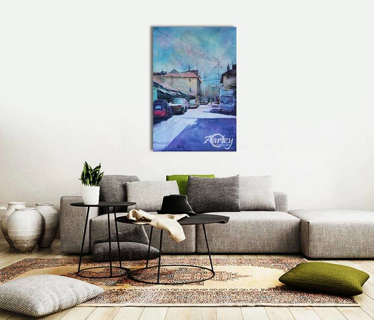Original Art Deco People Painting by Nilantha Vidanarachchi