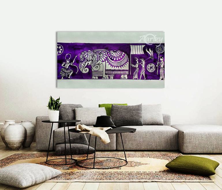 Original Art Deco Landscape Painting by Sahani Madihage