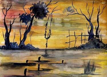 Print of Landscape Paintings by Sahani Madihage