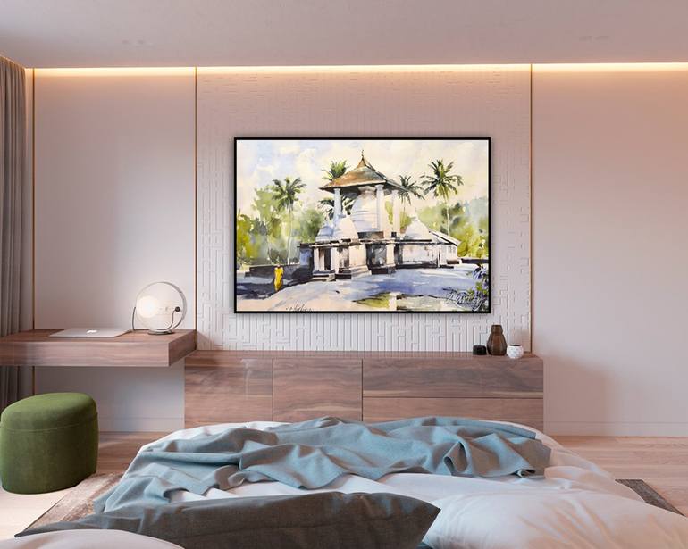 Original Art Deco Landscape Painting by Ishan Hewage