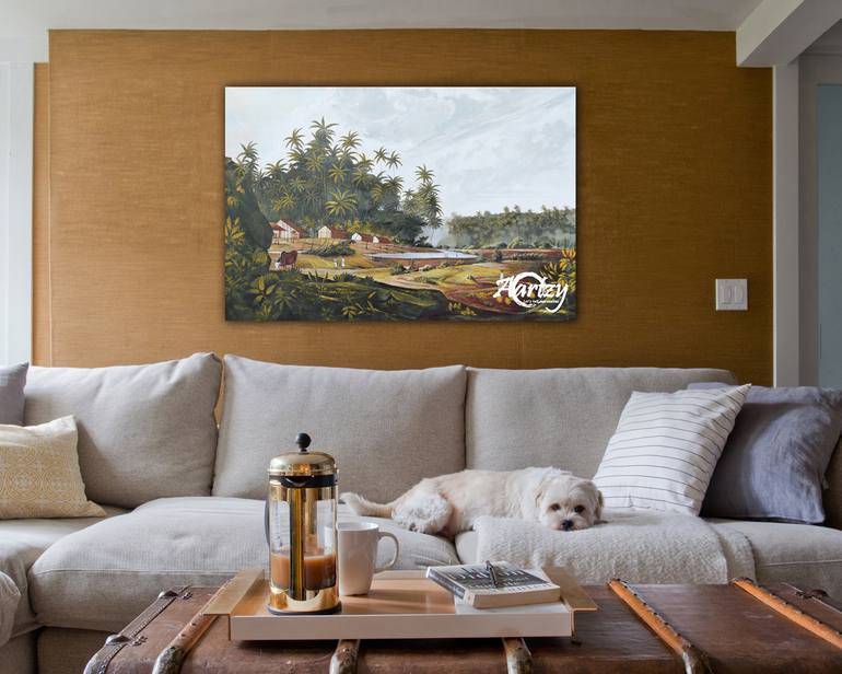 Original Art Deco Landscape Painting by Ishan Hewage