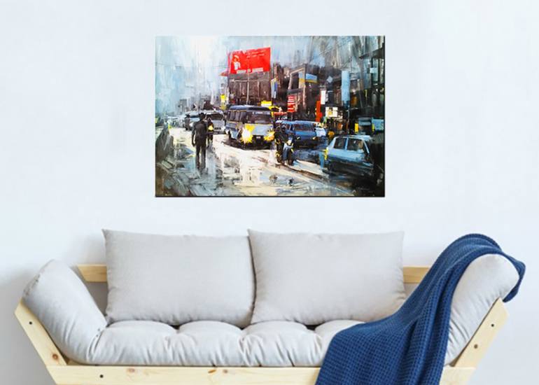 Original Art Deco Landscape Painting by Ishan Hewage