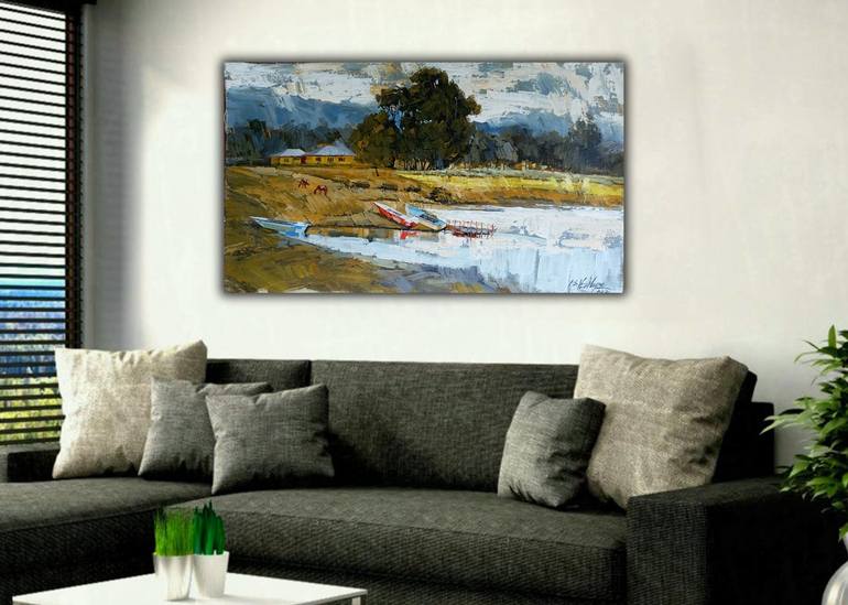 Original Folk Landscape Painting by Ishan Hewage