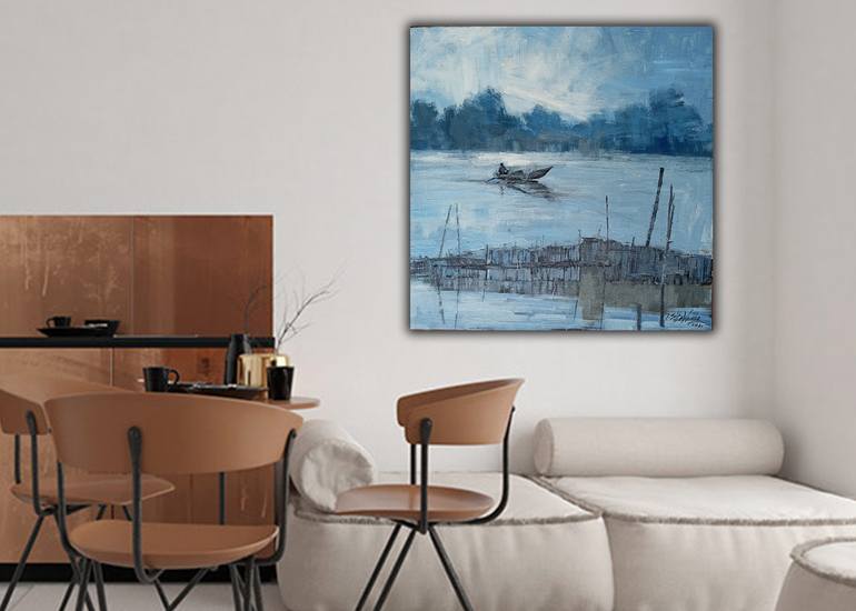 Original Folk Landscape Painting by Ishan Hewage