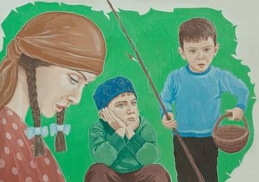 Print of Fine Art Children Paintings by Viktor Yukhimchuk