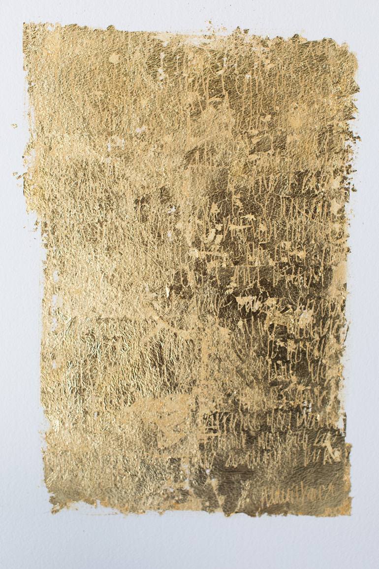 Gold Leaf Paintings, Gold Abstract Art-The Space Between Painting