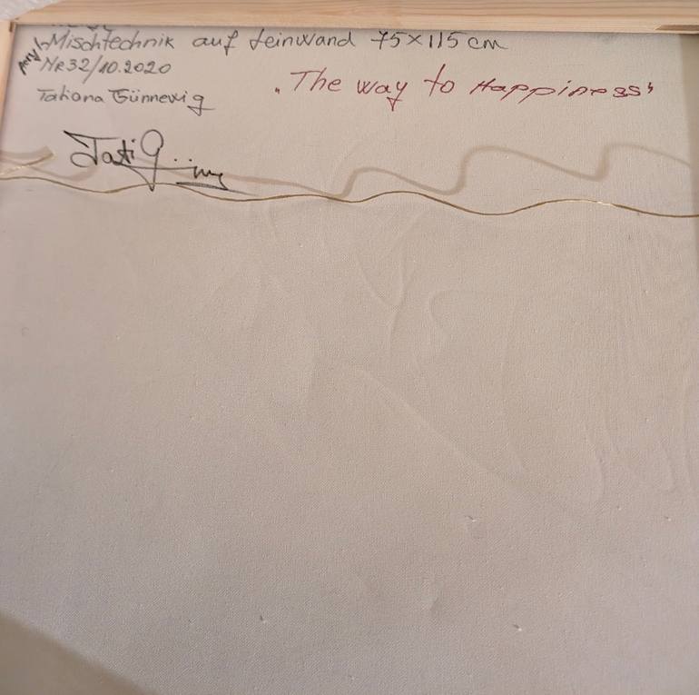 Original Abstract Expressionism Abstract Mixed Media by Tatiana Guennewig