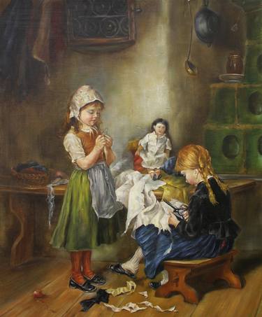 Original Realism Children Painting by Dinara Dindarova