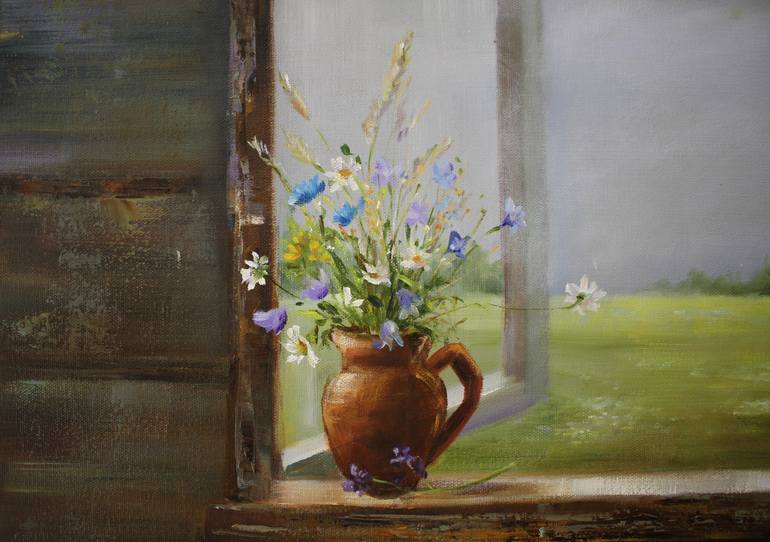 Original Realism Children Painting by Dinara Dindarova