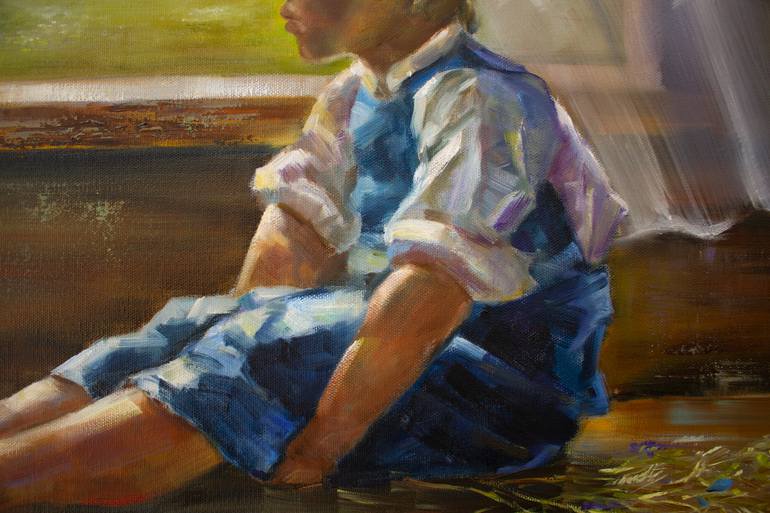 Original Realism Children Painting by Dinara Dindarova