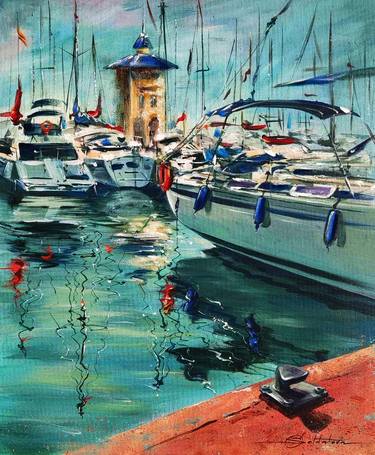 Original Realism Yacht Paintings by Olga Soldatova