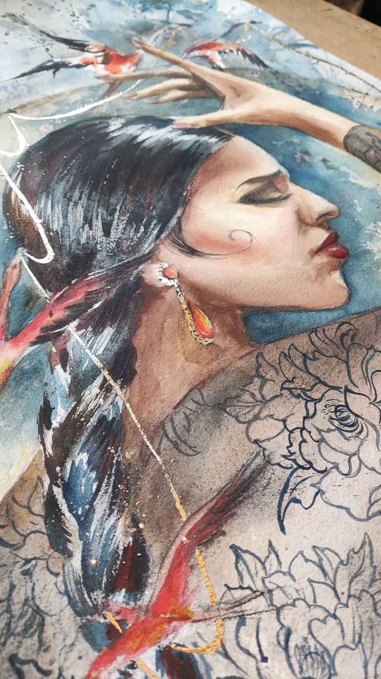 Original Expressionism Women Painting by Olga Soldatova