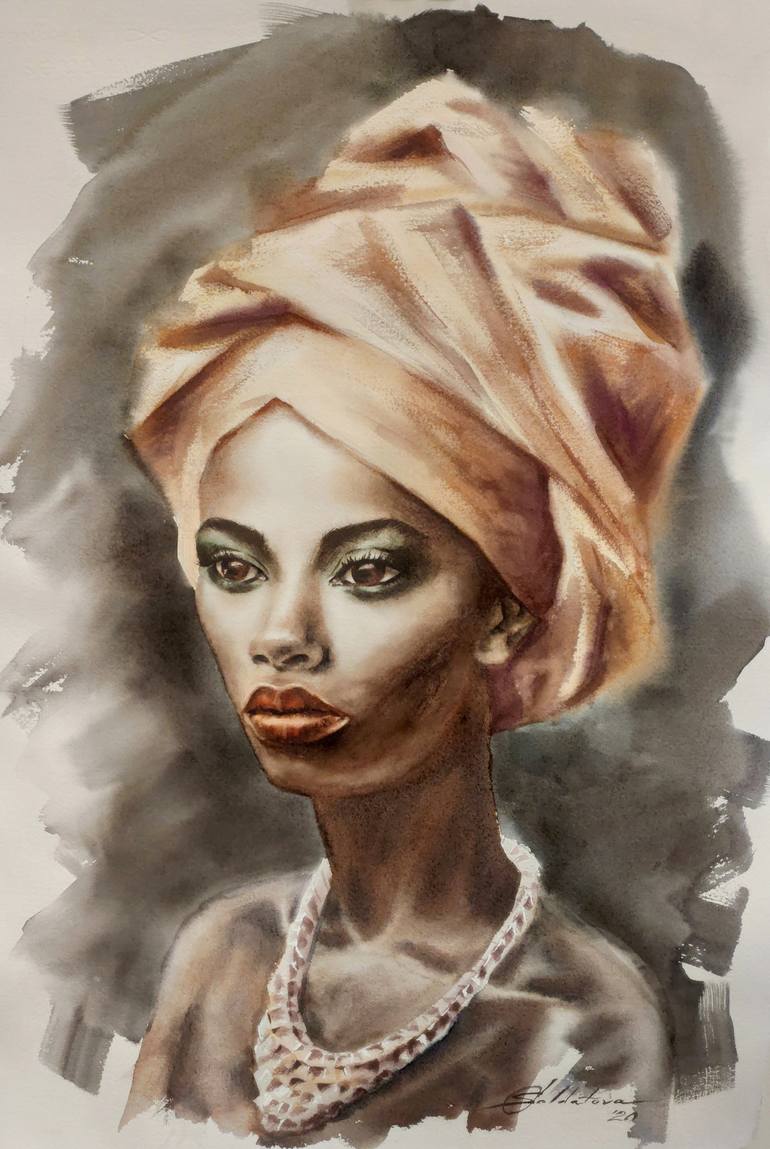 Black Woman Insight Painting By Olga Soldatova | Saatchi Art