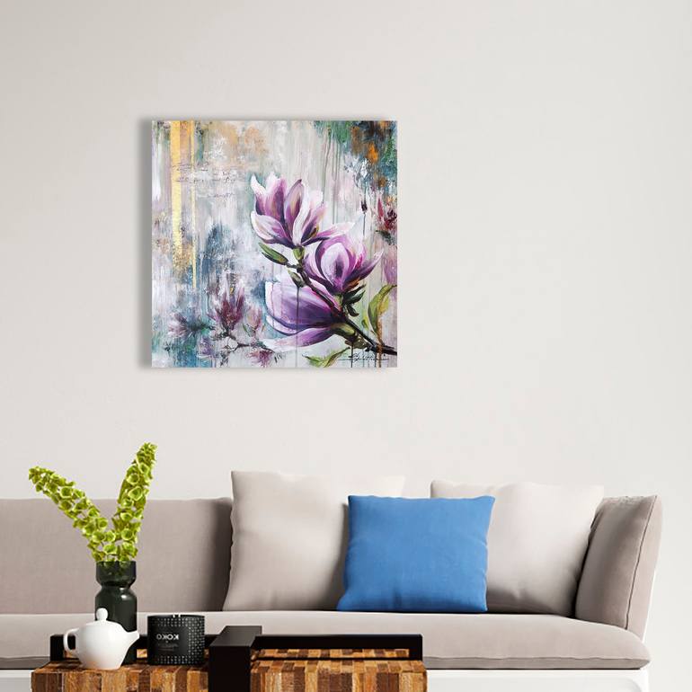 Original Abstract Floral Painting by Olga Soldatova