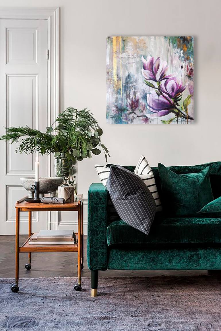 Original Abstract Floral Painting by Olga Soldatova