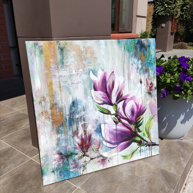 Original Abstract Floral Painting by Olga Soldatova