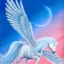 If you believe in magic the Pegasus will take you wherever your heart desires.
The moon glows in the dark.
A thin layer of varnish protects this artwork against UV and dust. Signed at the front and the back. Framed with wooden frame and non-glare, UV protective, museum glass. Ready to hang.
30 % of my part of earning for every sold painting WILL GO TO CHARITY.