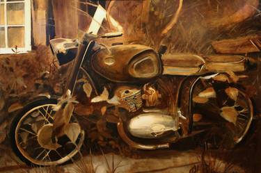 Original Fine Art Motorcycle Paintings by Tamás Gyebrovszki