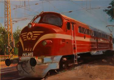 Print of Realism Train Paintings by Tamás Gyebrovszki