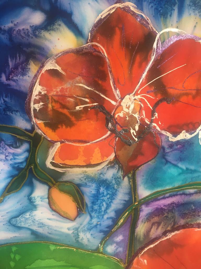 Original Expressionism Floral Painting by Lidia Mikhaylova