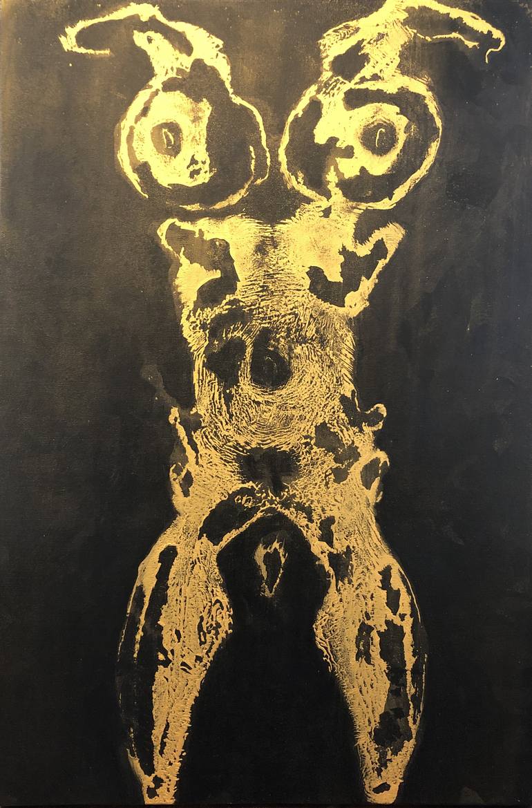 Nude Woman In Gold And Black Original Painting Painting By Steve Kudlacek Saatchi Art