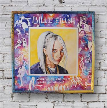 Portrait of Billie Eilish and everything connected with it. thumb