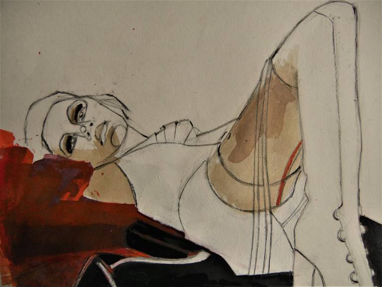 Original Expressionism Erotic Drawing by Doris Schmitz